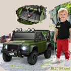 Qaba - Jeep pour enfants Land Rover sous licence 12V à chevaucher - vert foncé-Suspension à quatre roues et démarrage/arrêt en douceur pour des trajets plus sûrs et confortables 