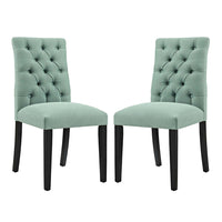 Modway - Duchess Tissu Chaise à manger Ensemble de 2 - Laguna-Rembourrage en mousse dense pour le confort