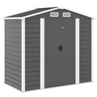 Outsunny - Remise de rangement extérieure 7 pi x 4 pi-Sept colonnes de support avec poutres transversales et kit de fondation pour une stabilité renforcée  
