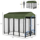 PawHut - Chenil pour chien extérieur 8 pi x 4 pi x 6 pi - vert-Conception verrouillable pour assurer la sécurité du chien et grande porte pour un accès facile 