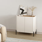 Manhattan Comfort - Buffet d’appoint moderne Abbey 31,5 po - Érable et blanc cassé-Comprend 2 portes à fermeture douce avec 2 espaces d’étagères réglables