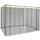 Outsunny - Moustiquaire de rechange pour gazebo 10 pi L x 10 pi l, blanc crème-Quatre panneaux séparés avec une fermeture éclair sur chaque panneau pour se connecter à la pièce adjacente  