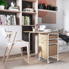 HOMCOM - Bureau pliant avec tiroirs - 41,3 po L x 19,7 po l x 29,1 po H - bois naturel-Fabriqué avec une structure en métal et des panneaux de particules pour plus de durabilité et de solidité