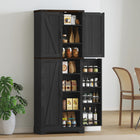 HOMCOM - Armoire de cuisine garde-manger 64 po avec étagères réglables - noir-Le dispositif anti-basculement améliore la sécurité en fixant à un mur 