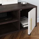 Modway - Daxton 43 po Meuble TV, Cappuccino Blanc-Quincaillerie en métal d’or