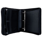 Hilroy - Classeur utilitaire à fermeture à trois anneaux éclair de 2 po, noir/gris-Porte‑documents intérieur extensible à 3 poches pour organiser les feuilles et documents volants