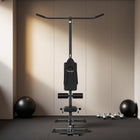 Soozier - Machine De Tirage Latéral À Câble Avec Repose-Pieds Rabattable - Noir-Siège rembourré réglable sur quatre hauteurs différentes  