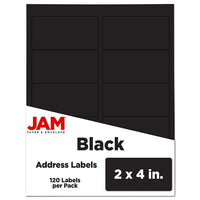 Jam Paper Étiquettes postales, 2 x 4 po, noir, 120/paquet (302224394)-Étiquettes avec adresse d’expédition
