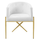 Modway - Savour Performance Velvet Fauteuil à manger d’accent Ensemble de 2 - Blanc-Capacité du poids de la chaise : 300 lbs.