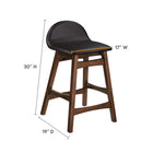 Modway - Juno Tabouret de comptoir - Brown - Ensemble de 2-Hévéa et contreplaqué
