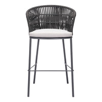 Zuo - Freycinet Tabouret de bar - Noir - Ensemble de 2-Coussin amovible