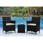 Manhattan Comfort - Ensemble de salon de patio moderne Imperia pour 2 personnes avec table d’appoint - gris et crème - ensemble de 3 pièces-Dimensions de la table d’appoint Mesures : 40 cm largeur, 40 cm profondeur, 43 cm hauteur
