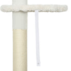 PawHut - Arbre à chat du sol au plafond 88,5 po-100,5 po avec poteaux à griffer - blanc crème-Revêtement en peluche pour plus de confort 