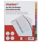 Staples - Intercalaires pré-imprimés - Janvier-Décembre - Couleur-Les intercalaires sont étiquetés de janvier à décembre pour faciliter l'organisation des documents
