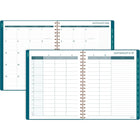 Cambridge - Agenda scolaire hebdomadaire/mensuel pour enseignants 2026-2027 - 11 po H x 9 po l - bleu marine à motif quadrillé - bilingue-12 mois de planification académique hebdomadaire/mensuelle