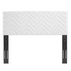 Modway - Mercy Chevron touffé Performance Velvet Tête de lit complète/Queen, Blanc-Cadre en contreplaqué et MDF
