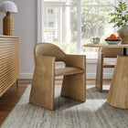 Modway - Talia Cuir végane Fauteuil à manger - Toast-Larges accoudoirs angulaires