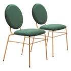 Zuo - Odessa Chaise de salle à manger - Vert/Or - Ensemble de 2-Assemblage requis