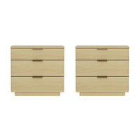 Manhattan Comfort - Lot de 2 tables de chevet modernes Payton 66 cm - Chêne naturel et or-Table de nuit moderne pour chambre et salon lot de 2