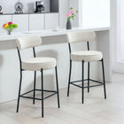 HOMCOM - Tabourets de bar hauteur comptoir 27 po - blanc crème - paquet de 2-Repose-pieds intégré permettant à vos jambes de se détendre pendant que vous êtes assis 
