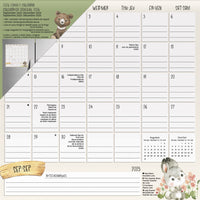 DateWorks - 2026 Calendrier Mural Magnétique Familial 16 Mois - 12 po x 12 po - Animaux - Bilingue -12,00" x 12,00"