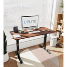 Uplite - Bureau debout à hauteur réglable électrique à moteur unique avec étagère - Brun-Dimensions du bureau : 47,2 L x 23,6 l x 28,4 à 46,5 H po