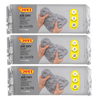 JOVI - Argile séchée à l'air libre - Barres de 1,1 lb - Gris - Paquet de 3-Texture fraîche et agréable : découvrez le plaisir de travailler avec l'argile séchante à l'air JOVI, dotée d'une texture fraîche et agréable qui procure une sensation de fraîcheur au toucher. Sa consistance humide la rend exceptionnellement facile à façonner et à manipuler, vous permettant de donner vie à vos visions créatives sans effort.