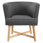 Modway - Anders Tissu rembourré Chaise d’accent - Gris-Capsules de pied non marquées