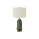 Monarch Specialties - Luminaire - 26 po H Lampe De Table - Céramique Verte - Abat-Jour Ivoire / Crème - Contemporain-Cette lampe de table contemporaine de 26 pouces de haut est dotée d'une base en céramique verte et d'un abat-jour tambour en lin ivoire en forme de tambour, terminé par un épi de faîtage doré, apporte un éclairage d'appoint décoratif parfait dans un salon, un bureau à domicile ou une chambre à coucher à des tables d'accent ou de chevet