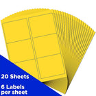 JAM Paper Étiquettes adresse pour le courrier, 4 x 3 1/3 po, jaune soleil Astrobright, 240 par paquet-4 x 3,33 po