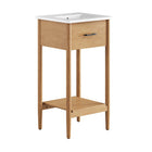 Modway - Zaire 18" Vanette de salle de bain - Blanc naturel-MDF et caoutchouc