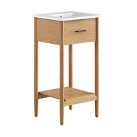 Modway - Zaire 18" Vanette de salle de bain - Blanc naturel-MDF et caoutchouc