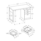 Monarch Specialties - 7691 Bureau 48 po L - Noir Orientation Gauche Ou Droite-Dimensions du produit: 47,25 pouces L x 23,5 pouces P x 30 pouces H