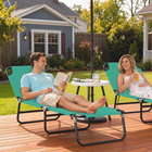 Outsunny - Chaise longue pliante - chaise de bronzage 5 positions - vert foncé-Fabriqué avec un cadre métallique solide et un tissu Oxford pour une construction fiable