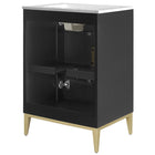 Modway - Beau 24" Vanité de salle de bain avec lavabo - Blanc Noir-Conception en cercle concentrique