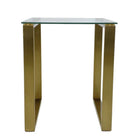 Table d'appoint carrée Plata Import Gen 17"W - Or-Pieds en métal supportant un plateau en verre,