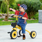 Qaba - Tricycle pour enfants de 2 à 5 ans, vélo pour tout-petits avec siège réglable - jaune-Roue avant de 10 po et roue arrière de 8 po en EVA 