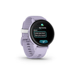 Garmin - Montre connectée Bounce 2 pour enfants - 43 mm - Violet clair-MESSAGERIE TEXTE - Avec un abonnement actif, vous pouvez utiliser l'application Garmin Jr. pour envoyer des messages texte à la montre intelligente Bounce 2 de votre enfant. Les enfants peuvent créer leurs propres messages et répondre avec un clavier complet sur l'appareil, y compris des émojis ou des émojis sonores, à des contacts approuvés par les parents et dans des messages de groupe familiaux.
