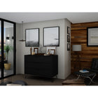 Manhattan Comfort - Rockefeller commode moderne du milieu du siècle 35,24" - noir-Choisissez le design de votre poignée lorsque le produit est chez vous Option pour une poignée découpée ou un look affleurant