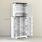 HOMCOM - Armoire de cuisine 64 po avec étagères réglables - blanc-Les portes avec poignées noires ajoutent une touche moderne à la décoration 