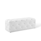Modway - Amour Entrée à boutons touffés de 48" Imitation cuir Banc - Blanc-Banc d’entrée à boutons touffés