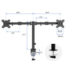 Rocelco – Support pour double moniteur DM2 et soulève-moniteur pour bureau assis/debout-Peut être monté sur toute surface d'une épaisseur de jusqu'à 3,5 po avec un serre-joint ou un trou passe-fils