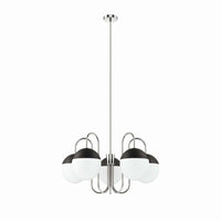 Modway - Stellar 5-Lumière Lustre - Nickel poli à l’opale-Lustre moderne à 5 lumières