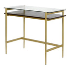 Hudson&Canal - Bureau Eaton 36" - Laiton/noyer-Le bureau a une capacité de poids de 35 lb tandis que l'étagère inférieure peut supporter 15 lb