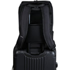 CHAMPS - Sac à dos Tech de la collection Onyx - Noir-Poche zippée cachée derrière la sangle de trolley