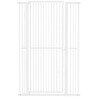 PawHut - Barrière pour Chat Extra Haute 59" L, 30"-41" H - Blanche-Hauteur de 59 po (150 cm) empêche la plupart des chats de sauter par-dessus