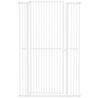 PawHut - Barrière pour Chat Extra Haute 59" L, 30"-41" H - Blanche-Hauteur de 59 po (150 cm) empêche la plupart des chats de sauter par-dessus