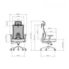 Kopplen - Chaise De Bureau Avec Appui-tête Et Accoudoirs - Gris-Elévateur à gaz à quatre étages : course de levage de 100 mm.