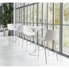 Zuo - Magnus Tabouret de bar - Blanc/Argent - Ensemble de 2-Assemblage requis