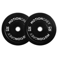 MotionGrey - Disques de musculation standard - Disques olympiques pour haltérophilie - 35 lb - Noir - Lot de 2-Plaques avec revêtement en caoutchouc durable : Revêtement épais qui réduit le bruit, protège le sol et assure une durabilité à long terme
